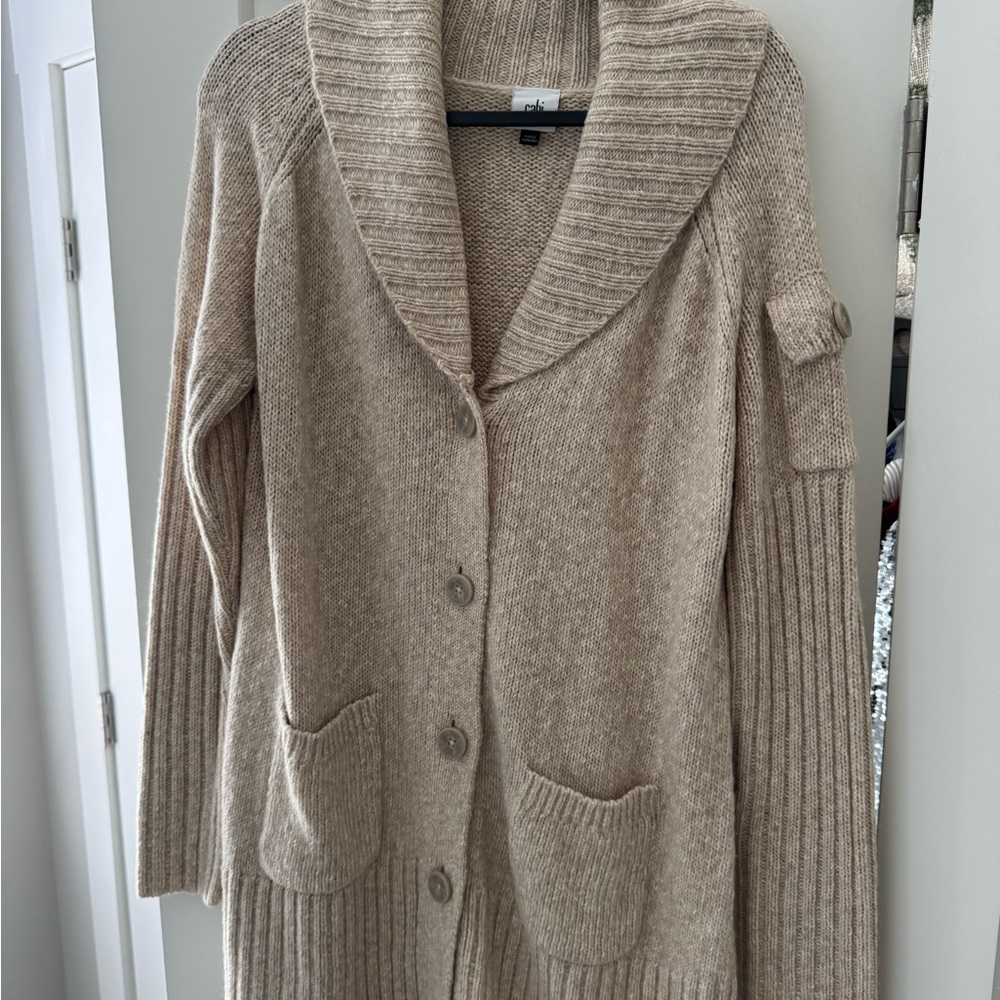 Never worn CAbi Tan Cardigan Sweater Classic Knit